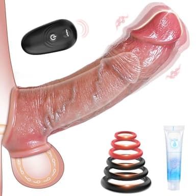 Gaines pour Pénis Gode Sex Toys Homme - Vibromasseurs Sextoy Femme Anneau Penien Vibrant Gaine Godemichets Toýs Couple Plaisir avec 10 Modes de Vibration, Sextoyse Réaliste Masculins Gay Anal Anneaux