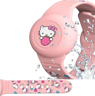 Enfants Étanche pour Bracelet Airtag: WUZUN Mignon Dessin Animé Réglable Caché pour Apple Air Tag Holder, Étui en Silicone Souple Anti-Perte GPS Tracker Strap pour Tout-Petit (Chat)