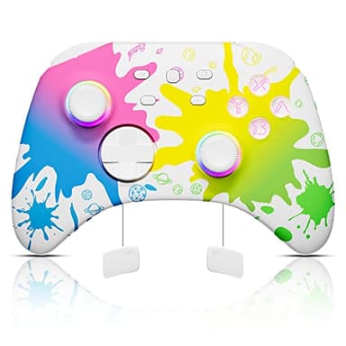 Mytrix Manette Sans fil Bluetooth pour Nintendo Switch/Lite/OLED avec Joystick RVB Optique, Compatible avec Switch/PC/Android/Ios/Steam/Steam Deck Multi-plateforme avec Macro/Réveil/Turbo/Vibration
