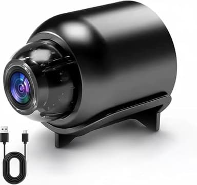 Mini Camera sans Fil Invisible 1080P avec Vision Nocturne Caméra Surveillance sans Wifi Fil Sécurisée pour Maison Bureau et Voiture Grand Angle 140° et Détection de Mouvement Enregistrement à Distance