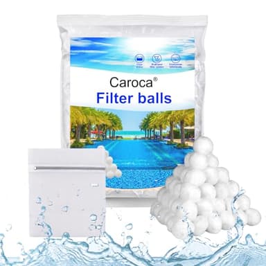 Caroca Boules de Filtre 1400g Balles Filtrantes Remplacer 50kg de Sable Filtration pour systèmes de Filtre a Sable Piscine