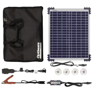 OptiMate Solar Duo Autokit 20W – Chargeur et Mainteneur de Batterie Intelligent 12V (OBDII) pour Voiture, Camping-Car, Moto, ATV & Jet-Ski