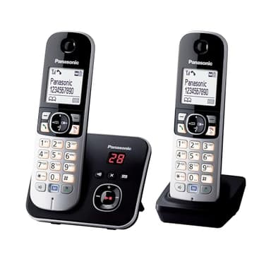 Panasonic Duo KX-TG6822FRB Téléphone Numérique sans fil DECT avec Répondeur Wi-Fi Noir