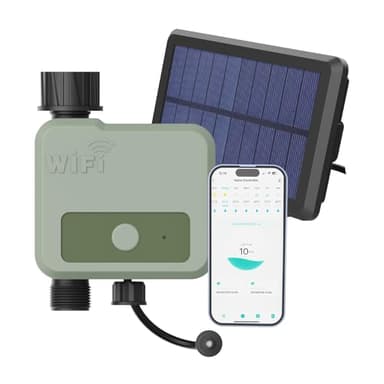 Programmateur Arrosage WiFi par MMOBIEL – Minuterie d'Irrigation Automatique Alimenté par Solaire & USB - Plage sans Fil 30m (WiFi + énergie Solaire)