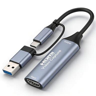 Carte d’Acquisition Vidéo HDMI vers USB C 3.0 4K Entrée 1080P 60FPS Capture Vidéo Externe pour Streaming Jeux Enregistrement Enseignement Réunion Plug & Play pour PC Mac Laptop Windows