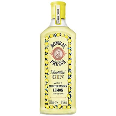 Bombay Citron Pressé Premium Distilled Lemon Flavoured Gin, 37,5 % vol., 70 cl, Infusé à la Vapeur avec les Meilleurs Citrons de Méditerranée, 700 ml