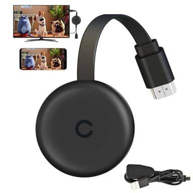 Dongle HDMI sans fil - 2025 Nouveau, Plug-and-Play, Dongle d'affichage HDMI Miracast 2,4/5 GHz Adaptateur d'affichage WiFi 4K Compatible avec smartphone/ordinateur portable/PC/moniteur/projecteur