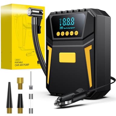 Gonfleur Pneus Voiture, Compresseur à Air Portatif, Gonfleur Pneus 12V, Compresseur Voiture 150 PSI, Pression Pneu Préréglée et Arrêt Automatique, pour Voiture/Vélos/Motos/Ball, St-Valentin