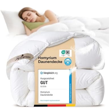 Homyrium Couette en Duvet d’oie 220x240 Couette Plume Naturelle pour l'hiver Très Chaude Épais Garnissage 3100g 2 Personne Édredon 220x240 Enveloppe Coton, Lavable en Machine