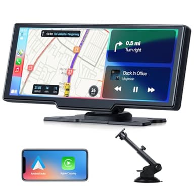 Volam 9.26 Pouces Ecran Carplay Voiture avec Carplay sans Fil Android Auto, Ecran Tactile, iOS Lien Miroir, GPS Navigation, Siri, G00gle Assistant Vocal, Bluetooth 5.0, Aux, FM