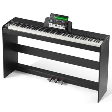 VEVOR Piano numérique, 88 touches entièrement pondérées, ensemble piano à clavier électrique avec double clavier, haut-parleurs, support, casque, 200 sons et rythmes, Bluetooth USB MIDI pour débutants