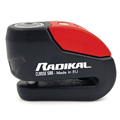 RADIKAL RK10 Antivol Moto Homologué SRA Bloque Disque | Alarme Premium 120dB, on/Off Activation, LED Alerte, Warning Pre-Alarm | Double Verrouillage Acier Cémenté 10mm, Bloc Sécurité Moto Scooter