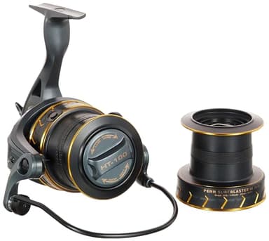 PENN Surblaster III Moulinet Spinning Long Cast, pour la Pêche en Mer en Surcasting, Pêche du Bord, Long lancer, depuis la Plage, Poisson Plat, Bar, 8000, Jaune, noir.