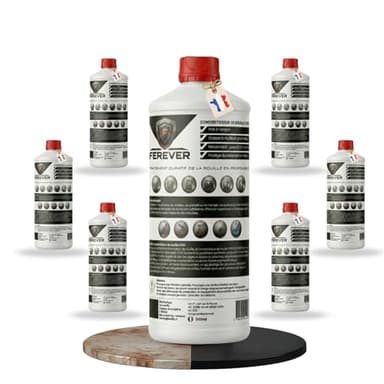 Convertisseur de Rouille Antirouille | Stabilisateur & Dérouillant | Double Action : Fixe & Bloque la Corrosion | Application Pinceau Rouleau Spray | Fer Carrosserie Outils Grilles Portails (6x 500ml)