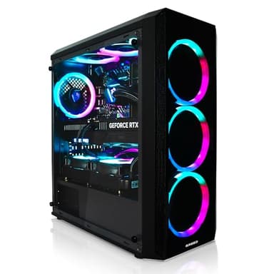 Greed® MK2 - High End PC Gamer - AMD Ryzen 7 5700X + Nvidia Geforce RTX 5060 - Ordinateur RGB Ultra Rapide + PC Gaming 4K Raytracing avec 4.6 GHZ - 32 Go DDR4 RAM - 1 TB SSD - WLAN + W11 Pro