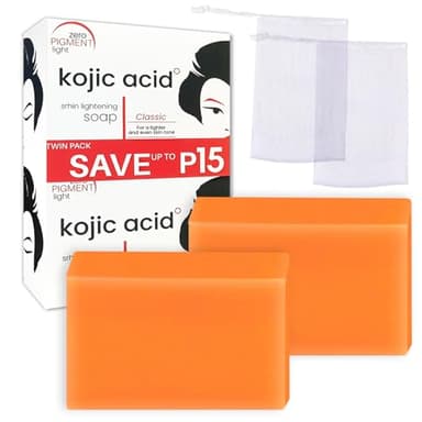 2 Pcs Savon à l'acide Kojique, Kojic Acid Soap, Skin Lightening Kojic Acid Savon, Élimine l'acné noire et éclaircit les taches de rousseur, Hydrater et éclaircir le teint, 2 x65g