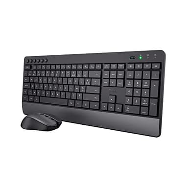 Trust Trezo Ensemble Clavier Souris sans Fil, Configuration AZERTY Français, Conception Durable, Clavier Silencieux et Ergonomique, Batterie Longue Durée 48 Mois, 2.4 GHz, PC, Portable, Ordinateur