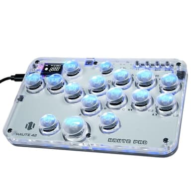 Sehawei Arcade Fight sticks 16Keys All-Button Gamerfinger with Custom RGB & Turbo Functions,Arcade Controller Street Fight pour PC/Ps3/Ps4/Switch/Steam Game Keyboard-Supports Hot Swap & SOCD（G16）