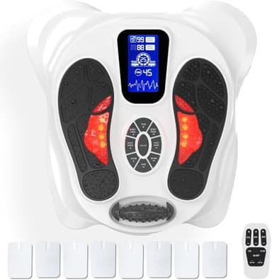 EMS + TENS Stimulateur Circulatoire Plus, Appareil Circulation Sanguine Jambes, Massage Pieds Stimulateur Circulatoire, Soulage la Douleur et la Fatigue des Pieds, 25 Modes et 99 Intensités, Cadeau