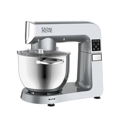 KITCHEN MOVE Robot pâtissier multifonction puissant 1800W STAN écran digital LCD minuterie grand bol 7L 10 vitesses Couleur gris