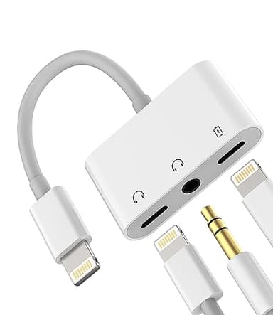 Adaptateur iPhone Jack Lightning vers 3.5 mm Prise Accessoire Certifié Apple MFI Double Ecouteur Adapter Chargeur Cable Casque Voiture AUX Audio Câble pour 14 13 12 11 Pro Max 7 8 X Ipad 2 Air