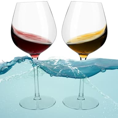 Alouweekuky Lot de 2 verres à vin flottants Tritan 480 ml En plastique Incassables Pique-nique