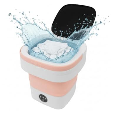 Mini machine à laver portable pliable 12 l, machine à laver avec grande capacité et panier d'essorage, silencieuse, pour sous-vêtements, chaussettes, idéale pour le camping, les voyages, les