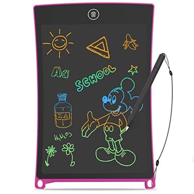 GUYUCOM Tablette Dessin Enfant 8,5 Pouces Ecriture LCD et Tablette Magique Enfant pour Les Enfants avec Une Ligne Colorée et Plus Lumineuse,Grands Cadeauxs pour 3 4 5 6 7 Ans Garçons Filles (Rose)
