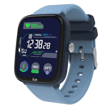 ICE-WATCH - Ice Smart Junior 3.0 Blue Light Blue 1.75 AMOLED - Montre connectée rectangulaire Bleue pour garçon avec Bracelet en Silicone - 024296 (1.75 Pouces)