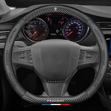 DADYM Couvre Volant Voiture pour Peugeot Expert 3 (III) V I 2016-2024,Microfibre Cuir Couvre Volant 38cm/15'' Antidérapant Respirant Couvre Protégé Volant Voiture Decoration Interieur