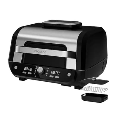 Cecotec Friteuse à air sans huile Cecofry FireDome 8000 Pro 1700 W Double Résistance, 4 Niveaux Grill, 12 Modes Prédéfinis, Température et Temps Réglables, Pack d'accessoires