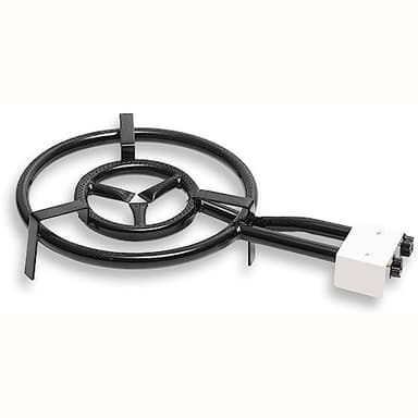 briebe Brûleur à Gaz 2 Anneau 50-30 cm, Double Brûleur à Paella, Convient pour Poêle ou Paellera 42 à 70 cm de Diamètre, Deux Régulateurs de Flamme