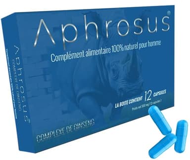 Aphrosus Complément alimentaire pour hommes à base de ginseng- Augmentation de l'énergie- Effet super puissant et prolongé -12 gélules (Pack of 1)