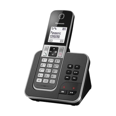 Panasonic KX-TGD320FRG Téléphone Numérique Sans Fil Répondeur Numérique, Base et Combiné, Haut-Parleur Mains Libres, Identification de l'Appelant, Blocage des Appels Indésirables, Écran LCD, Grise