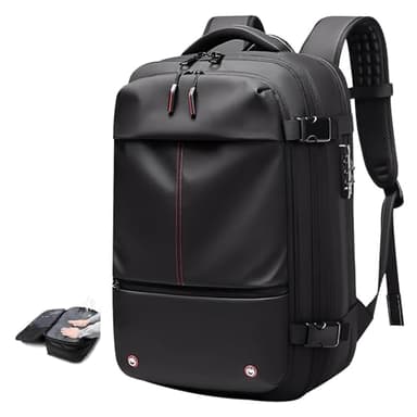 Bewinner Sac a Dos Sous Vide – Vacpack Extensible Résistant à L'eau avec Compression Sous Vide et Grande capacité de 48,3 Cm, Sac à Dos Antivol avec Airbag pour Voyage