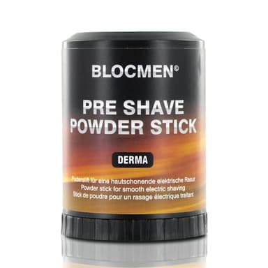 BLOCMEN Derma Stick de poudre derma 60g - rasage à sec doux sans irritations - stick avant-rasage sans parfum ni colorant pour peaux sensibles