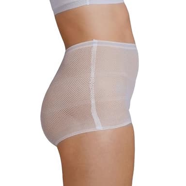 Carriwell Culotte Post Accouchement Lavable x 10 | Respirante & Douce | Maintient Les Serviettes Postpartum en Sécurité | Taille Haute pour Césarienne | Confortable Slip Filet Maternité