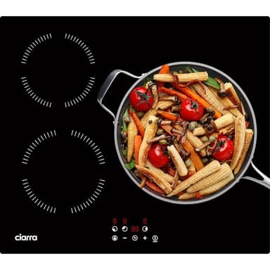 Ciarra CABBIH3-A Plaque Induction 3 Feux 5600W, 60CM Plaque de Cuisson Verre, Contrôle Tactile, Minuterie, Sécurité Enfant