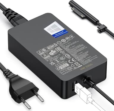 Chargeur Surface Pro,65W Chargeur Surface pour Microsoft Surface Pro 3/4/5/6/7/7+/8/9/10/11/12, Surface Laptop 1/2/3/4/5/6/7, Surface Go 1/2/3/4