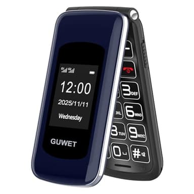 Guwet G739 Telephone Senior Portable a Touche, Telephone a clapet, Telephone Portable sans Internet, 2G GSM, Bon Signal, Bouton SOS, Batterie 1600 mAh, autonomie Ultra-Longue, Couleur Bleu.