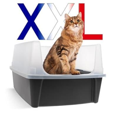 Iris Ohyama, Bac Litière pour Chat XXL, Maison de Toilette, Gris, Caisse Litière, Rebords Amovibles, Anti-Fuite, Nettoyage Facile, pour Grand Chat Adulte, Deux Chats, Maine Coon, sans BPA - CLH-XL