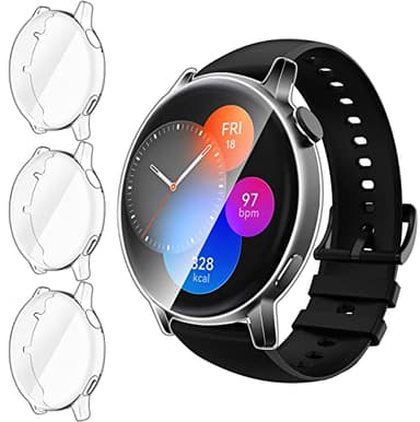 ivoler 3 Pièces Protection écran Coque pour Huawei Watch GT3 42mm / Huawei Watch GT 3 42mm, Couverture Complète Étui de Protection D'écran en TPU Souple, Antichoc Anti-Rayures Bumper Housse