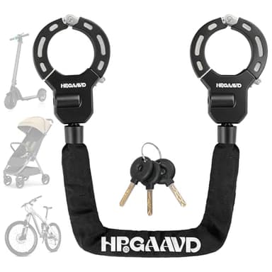 HPGAAVD Antivol Trotinette Electrique，Antivol Vélo，Chaîne Antivol Haute Sécurité，Cadenas Antivol 8 mm d'épaisseur pour Xiaomi, Segway, Ninebot Scooter，Vélo, Motos, Vélo Electrique