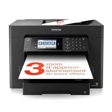 EPSON WorkForce WF-7840DTW | Imprimante A3+ 4-en-1 - Impression recto-verso, Numérisation, Copie, Fax - WiFi Direct, Ethernet, PrecisionCore, 25ppm Noir/12ppm Couleur, Mobile, Encres économiques