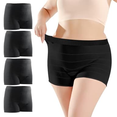 Carer Lot de 4 Culottes Jetables Maternité Respirant et Extensibles Coupe Haute Sous-vêtements pour Grossesse Post-Partum et Césarienne