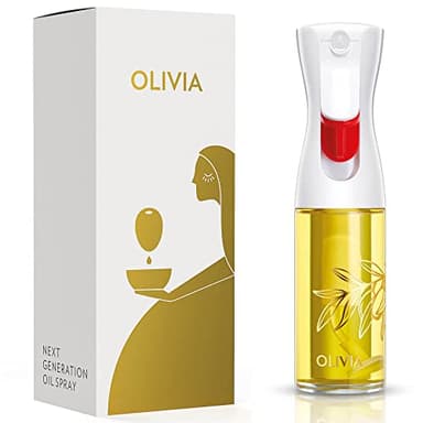 FLAIROSOL OLIVIA Vaporisateur d'Huile en Verre 130ml - Technologie de Pulvérisation Continue avec Contrôle des Portions - Polyvalent pour Cuisine, Salades, Barbecues, Vuisson, etc. (Feuilles Dorées)