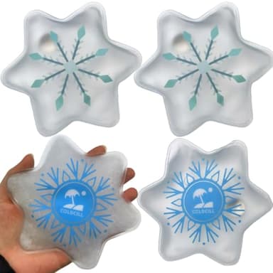 Lot de 4 chauffe-mains réutilisables, chauffe-mains instantanés activés par clic, coussin chauffant en gel réutilisable pour soulager la douleur, les courbatures, les raideurs et les douleurs (neige 4