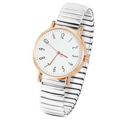 AOOSU Montre Femme Bracelet Extensible, Montre Femme à Bracelet Élastique Montres à Quartz Facile à Lire Grands Chiffres Arabes Bracelets en Métal-Cadeau Anniversaire ou Fête des Mères