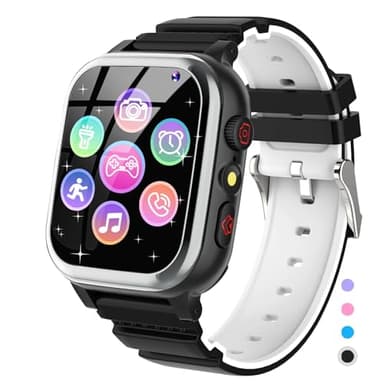 JUBUNRER Montre Enfant 26 Jeux, Téléphone, Podomètre, Calories SOS Montre Connectée Enfant Garcon Garçons Filles Caméra HD, Lecteur de Musique, Vidéo, Cadeaux d'anniversaire