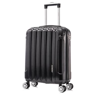 Valise Cabine 55x40x20cm (44L) Polycarbonate - Capacité Maximale - Serrure integrée - 20 Pouces - (RK04|Noir)